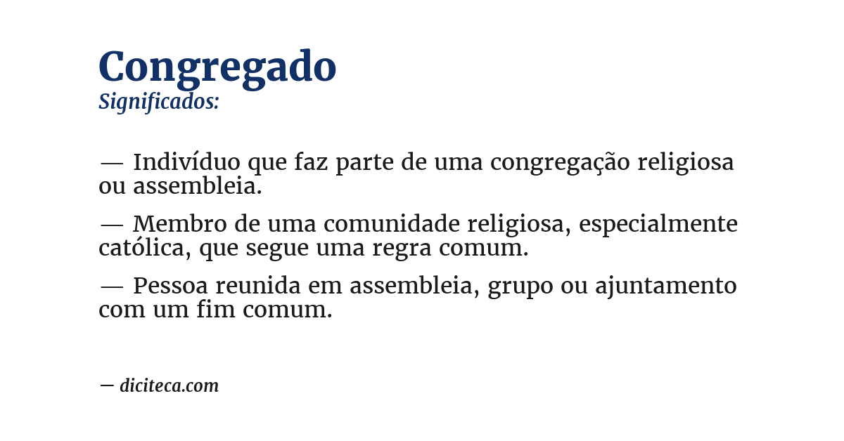 Significado de congregado