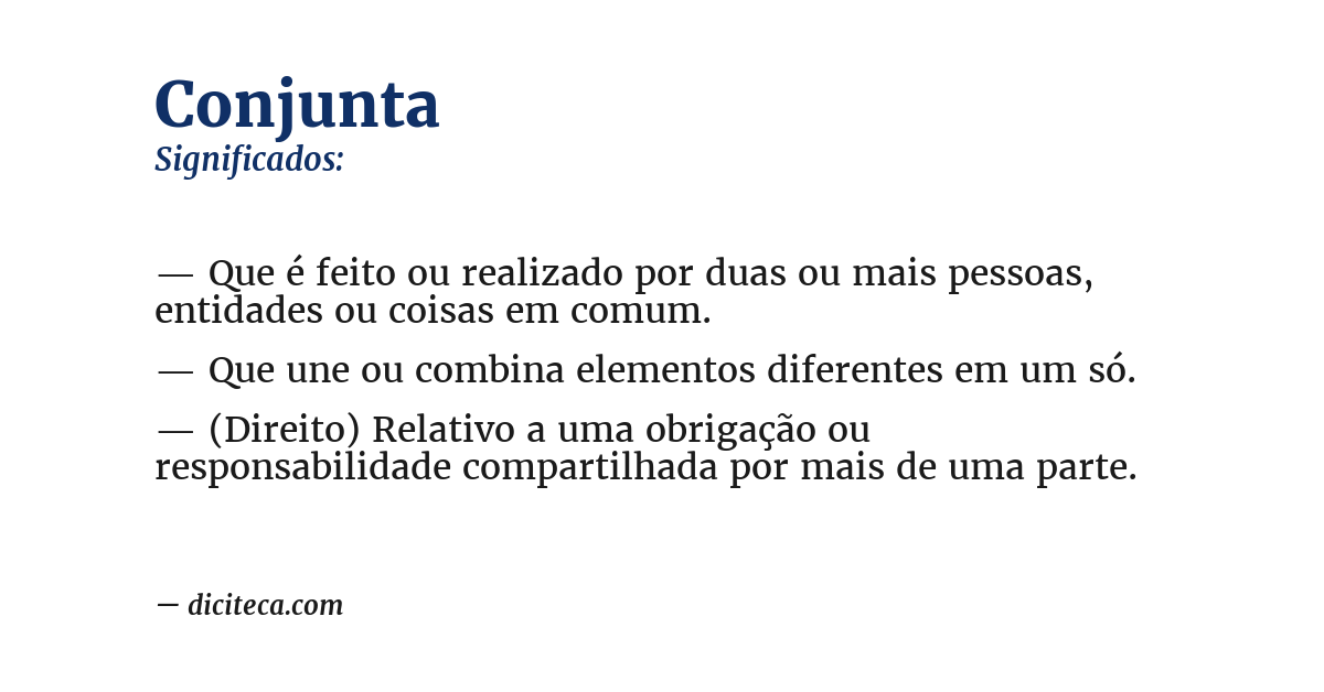 Significado de conjunta