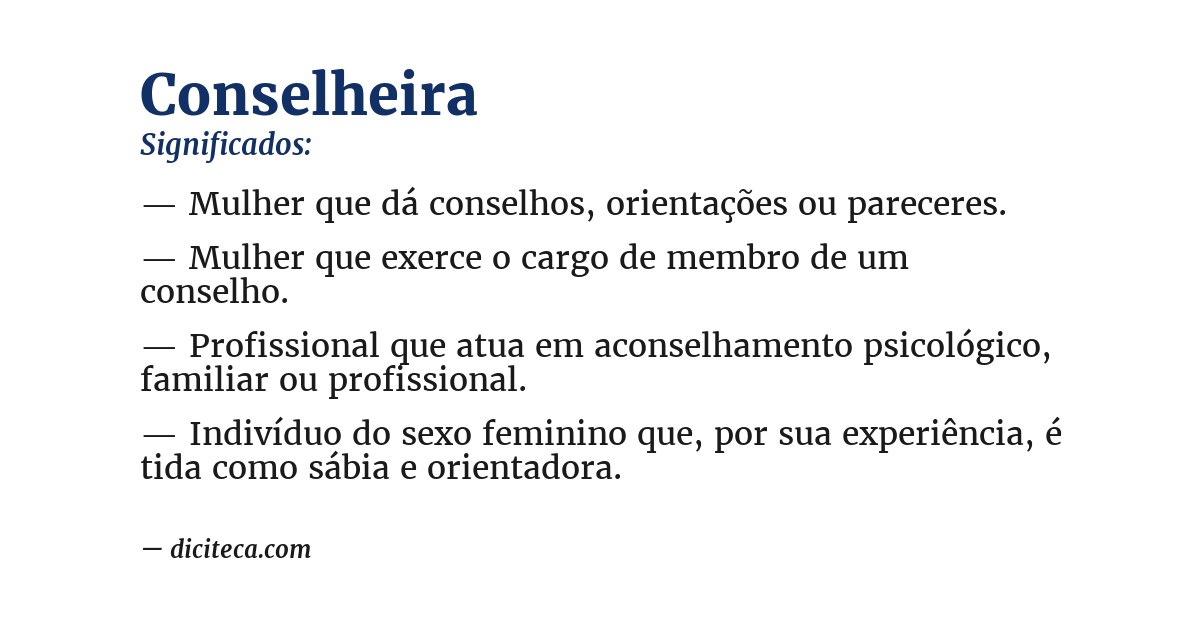 Significado de conselheira