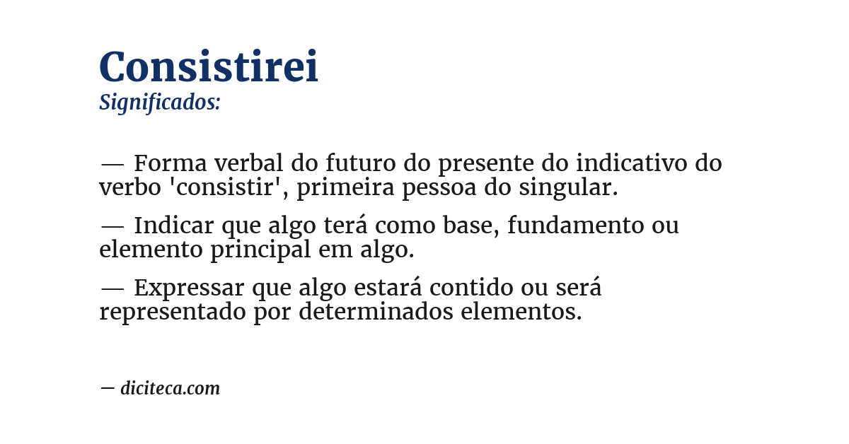 Significado de consistirei