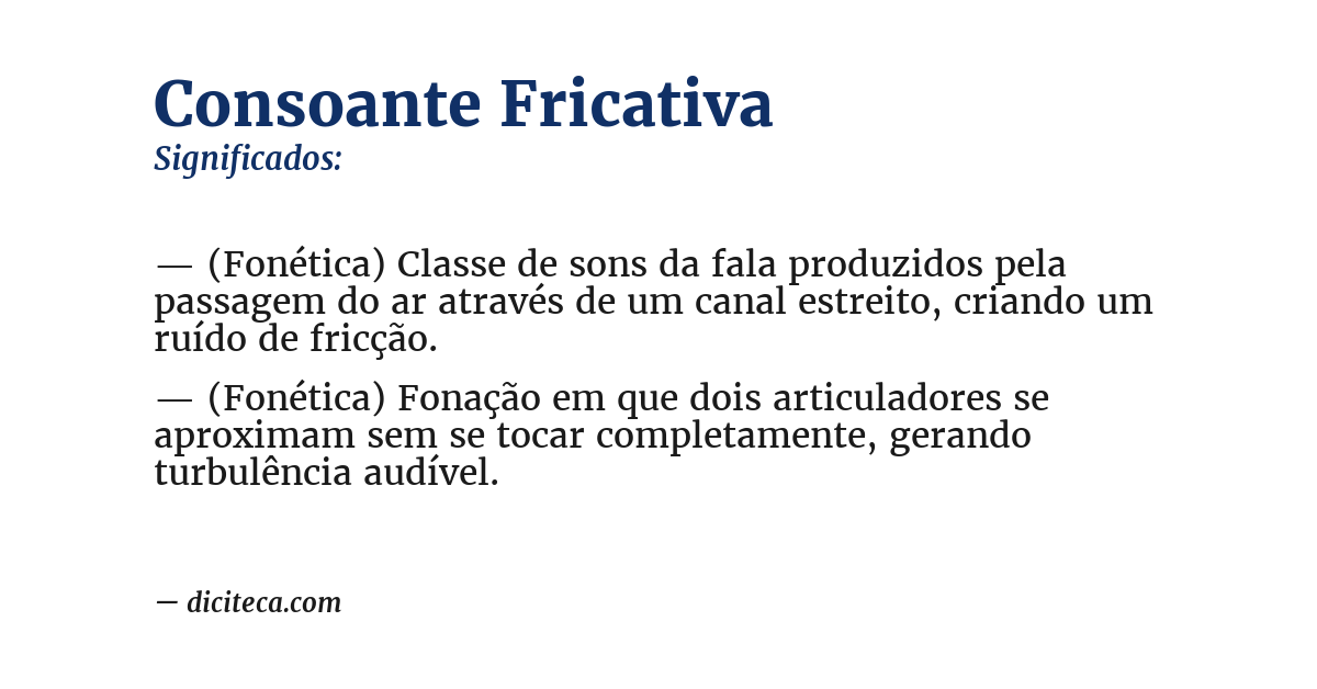 Significado de consoante fricativa