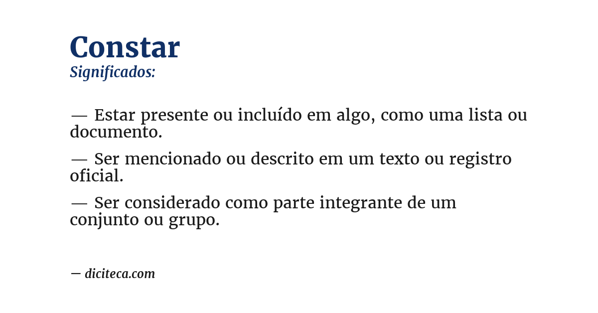 Significado de constar