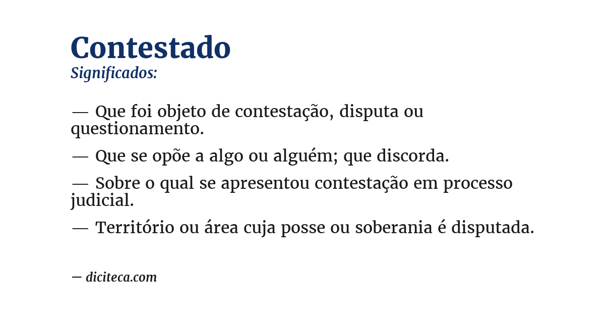 Significado de contestado