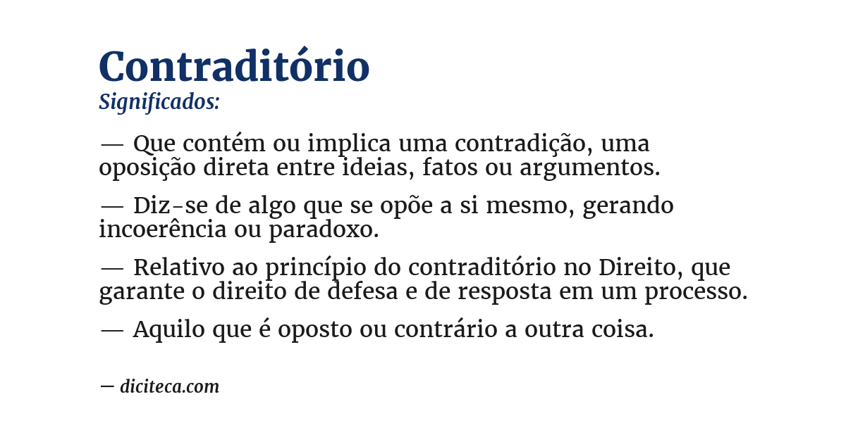 Significado de contraditório