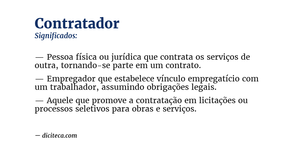 Significado de contratador