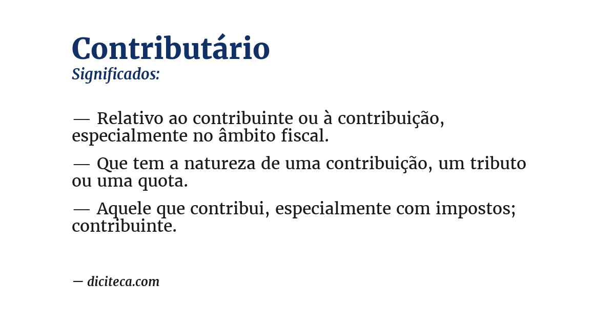Significado de contributário