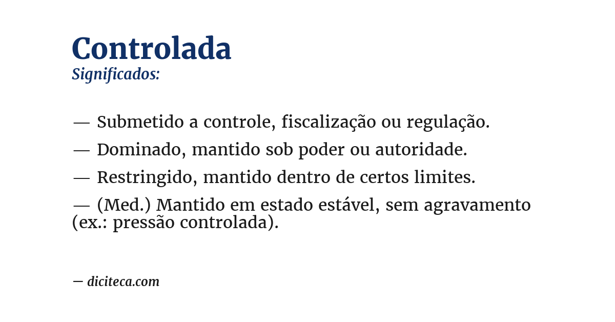 Significado de controlada