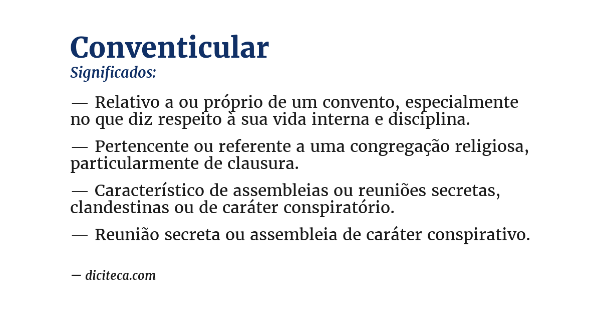 Significado de conventicular