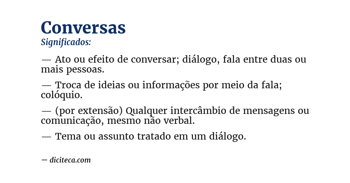 Significado de conversas
