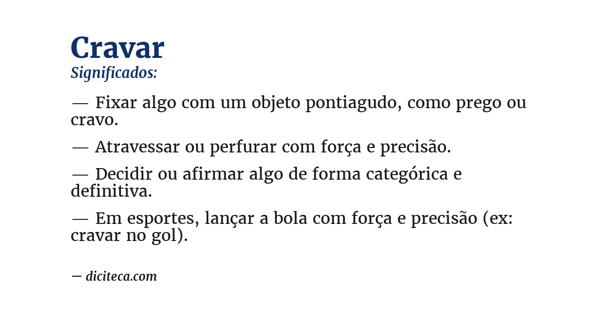 Significado de cravar