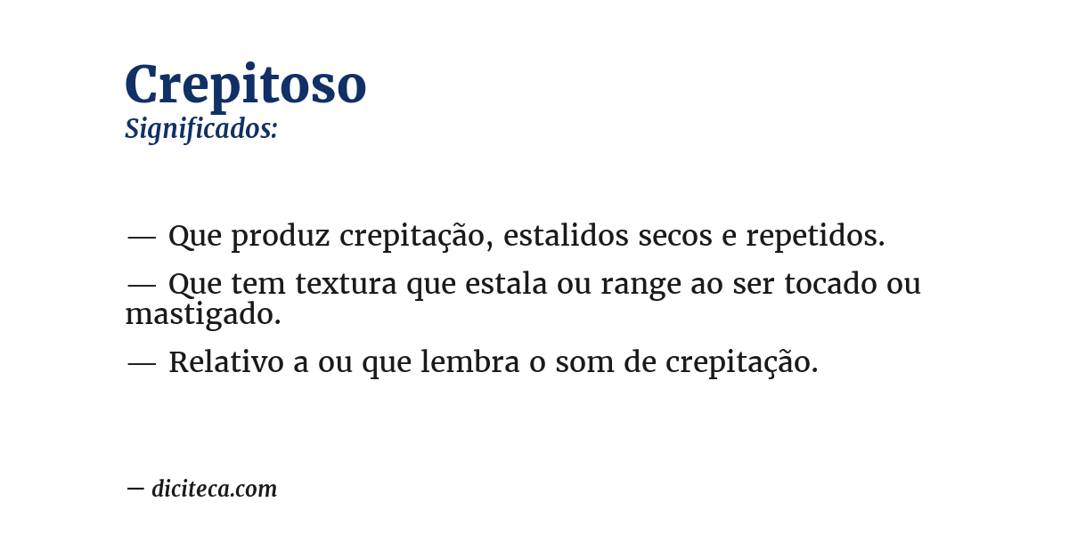 Significado de crepitoso