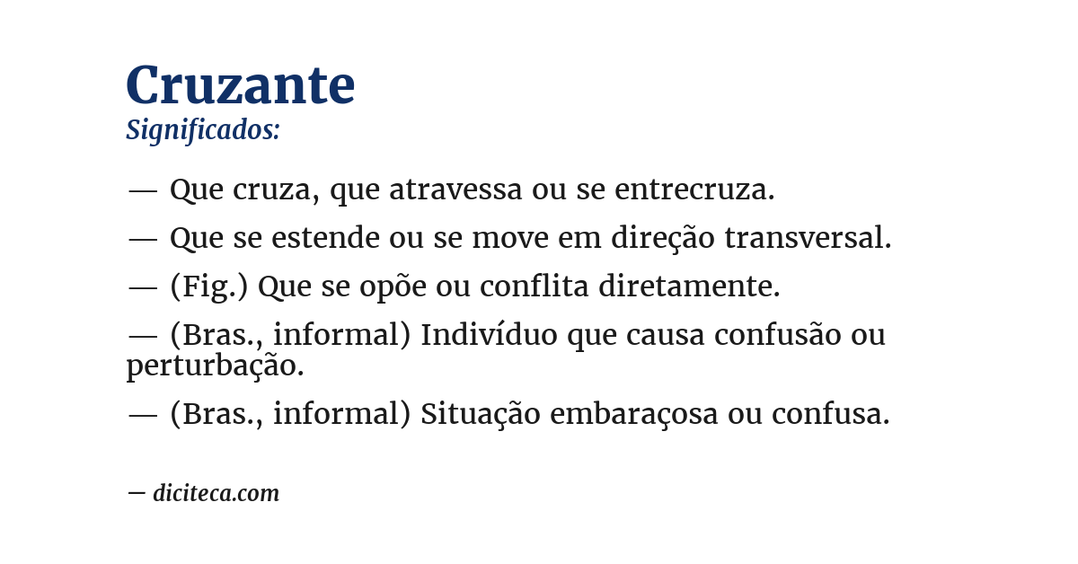 Significado de cruzante