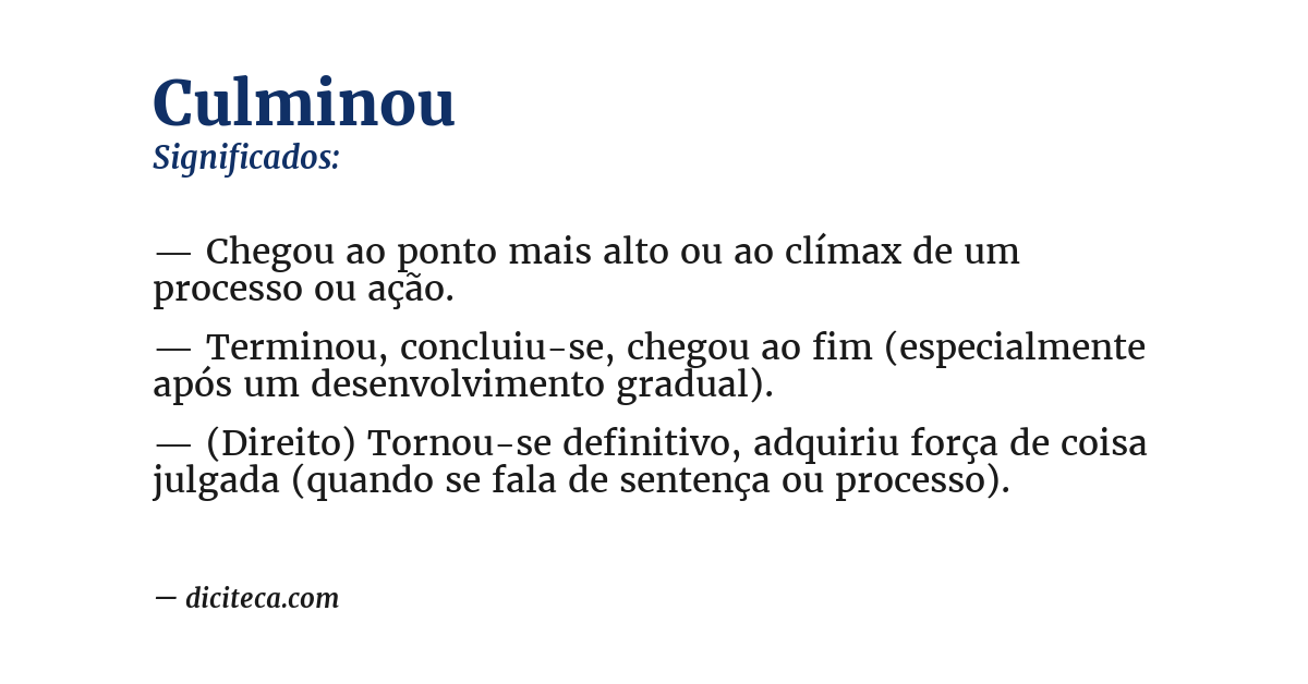 Significado de culminou