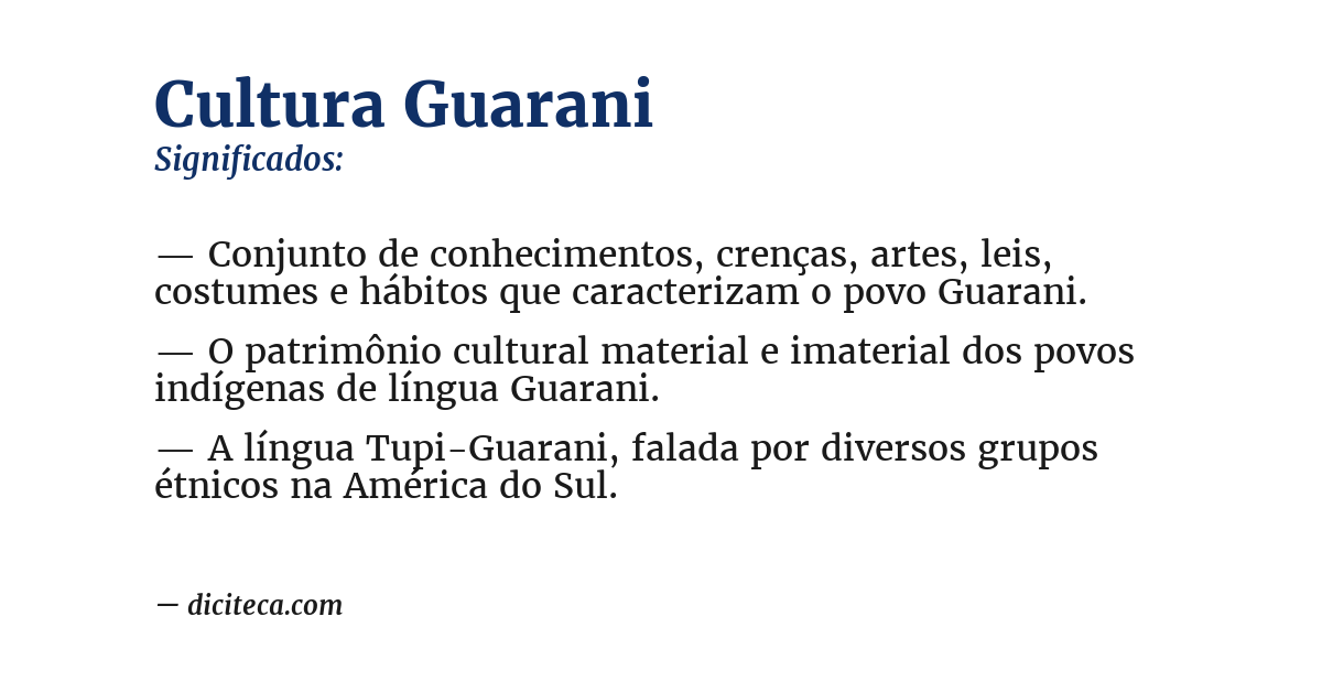 Significado de cultura guarani