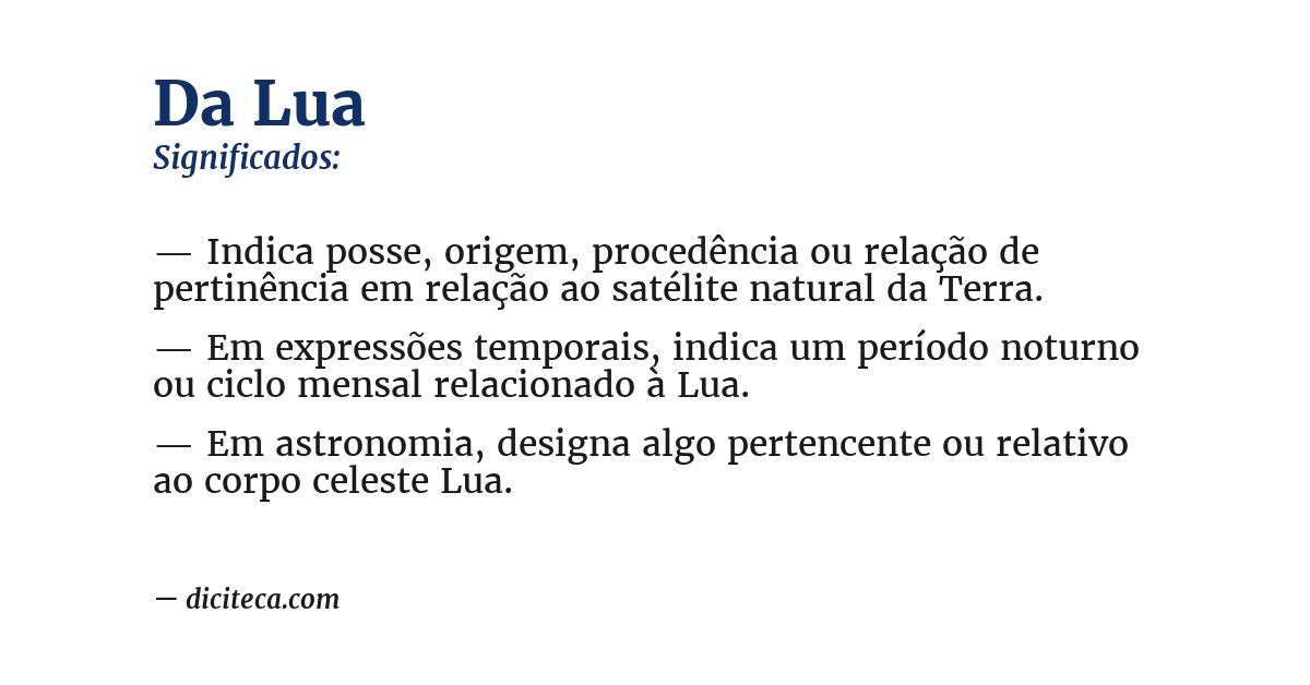 Significado de da lua
