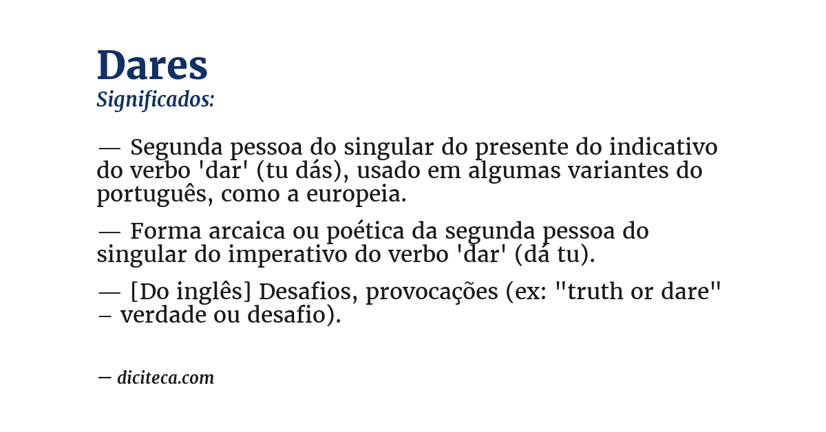 Significado de dares