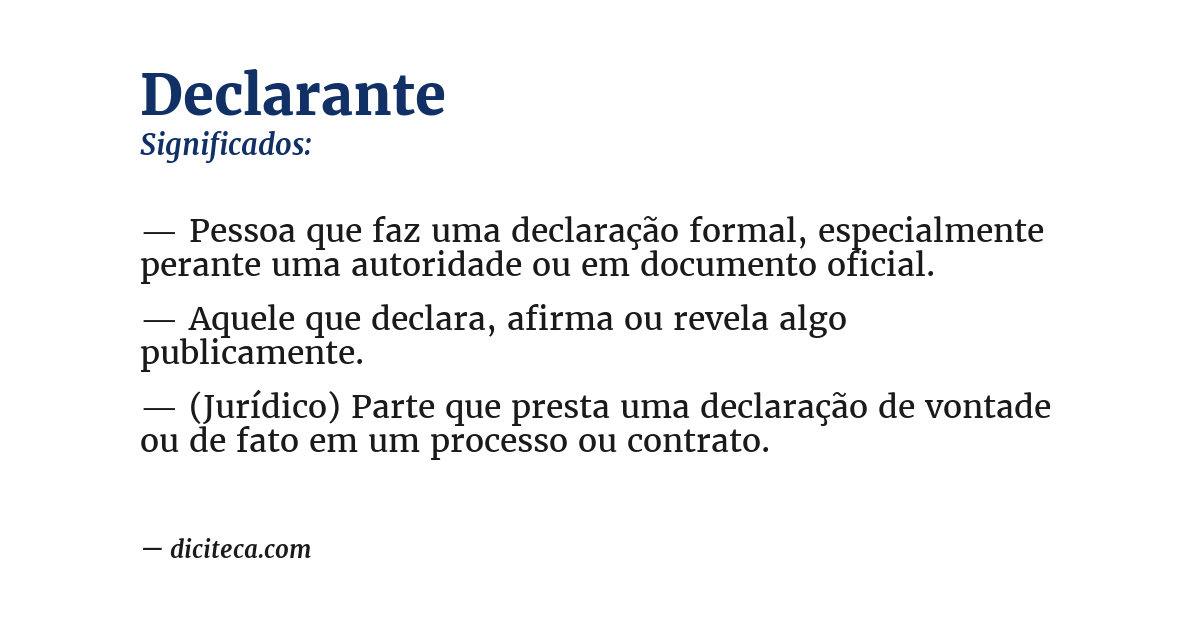 Significado de declarante