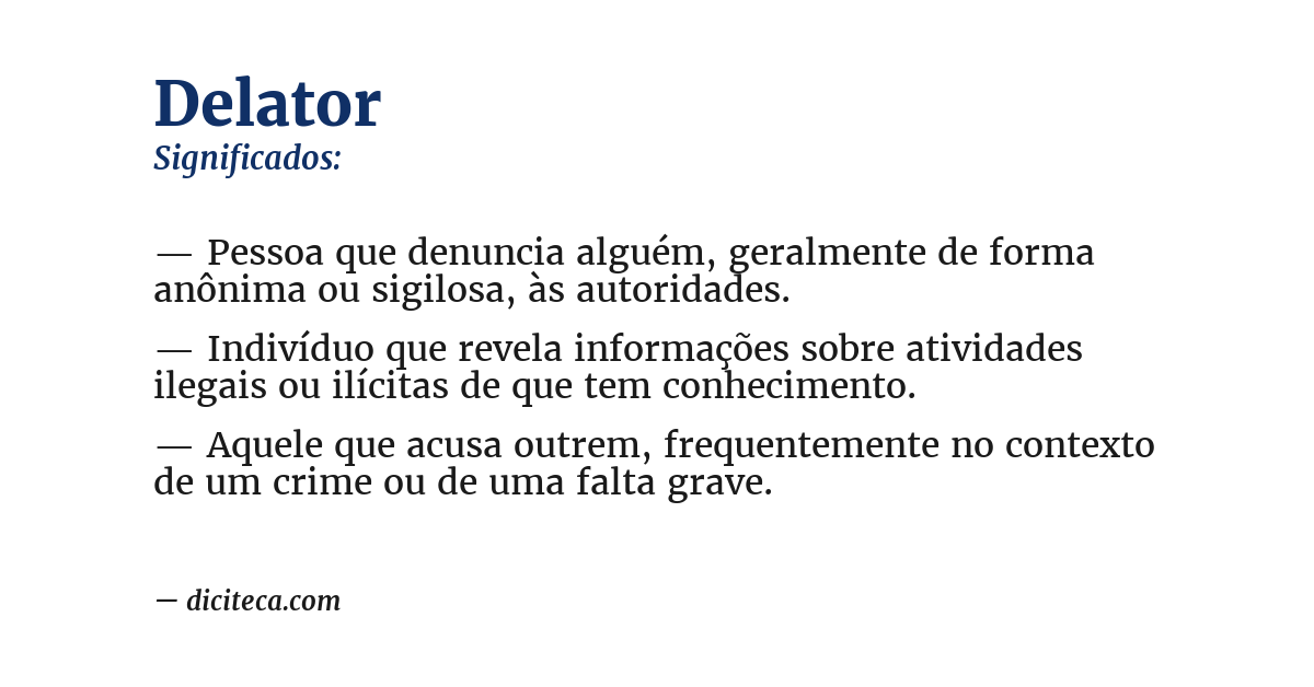 Significado de delator