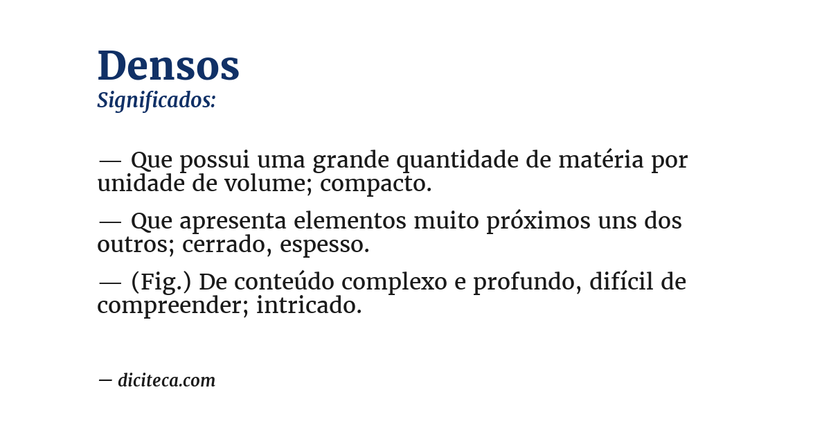 Significado de densos