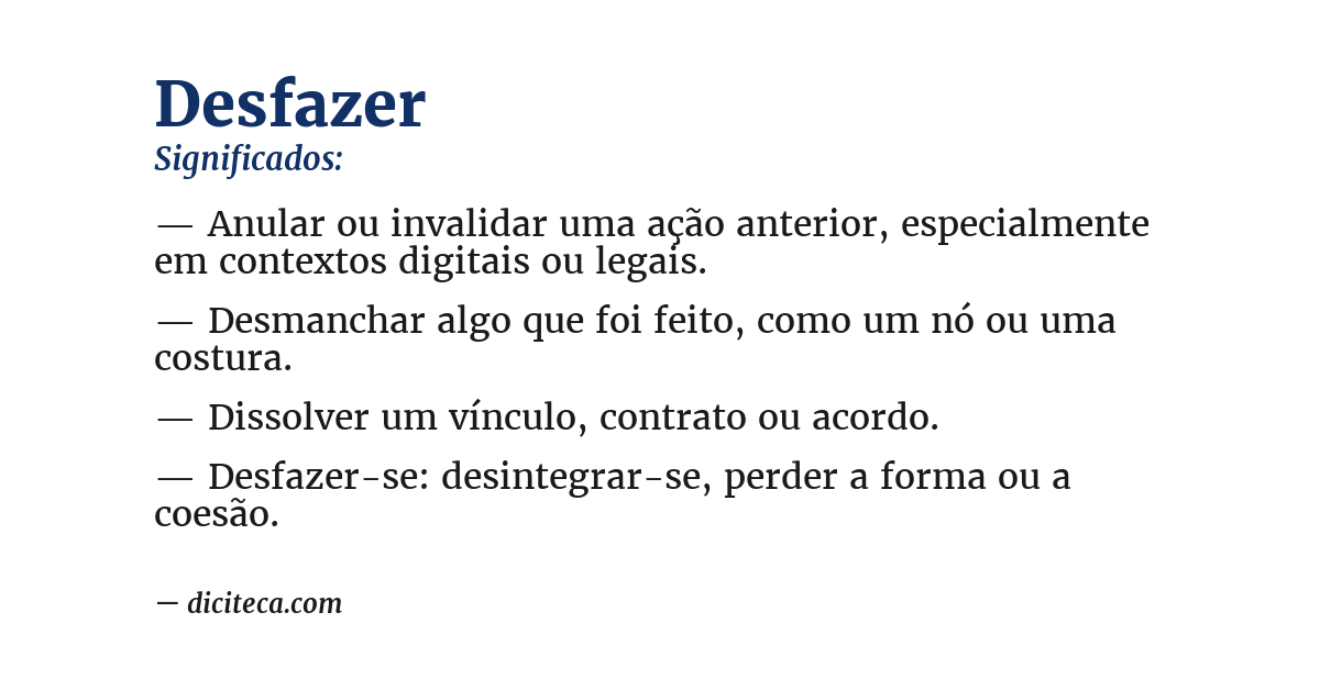 Significado de desfazer