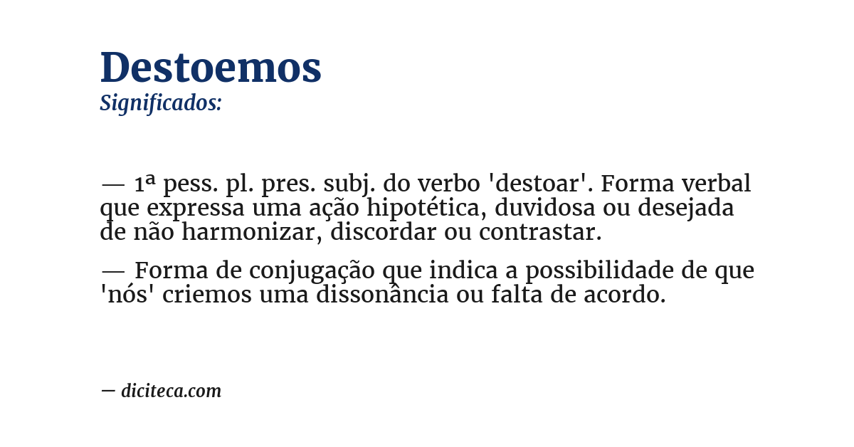 Significado de destoemos
