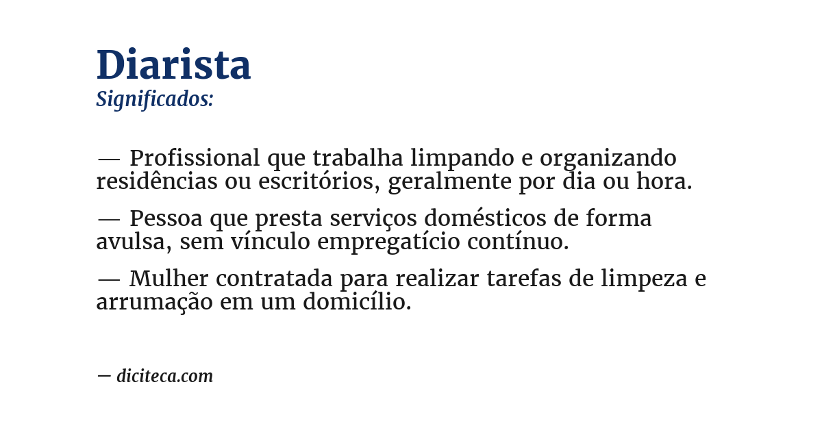 Significado de diarista