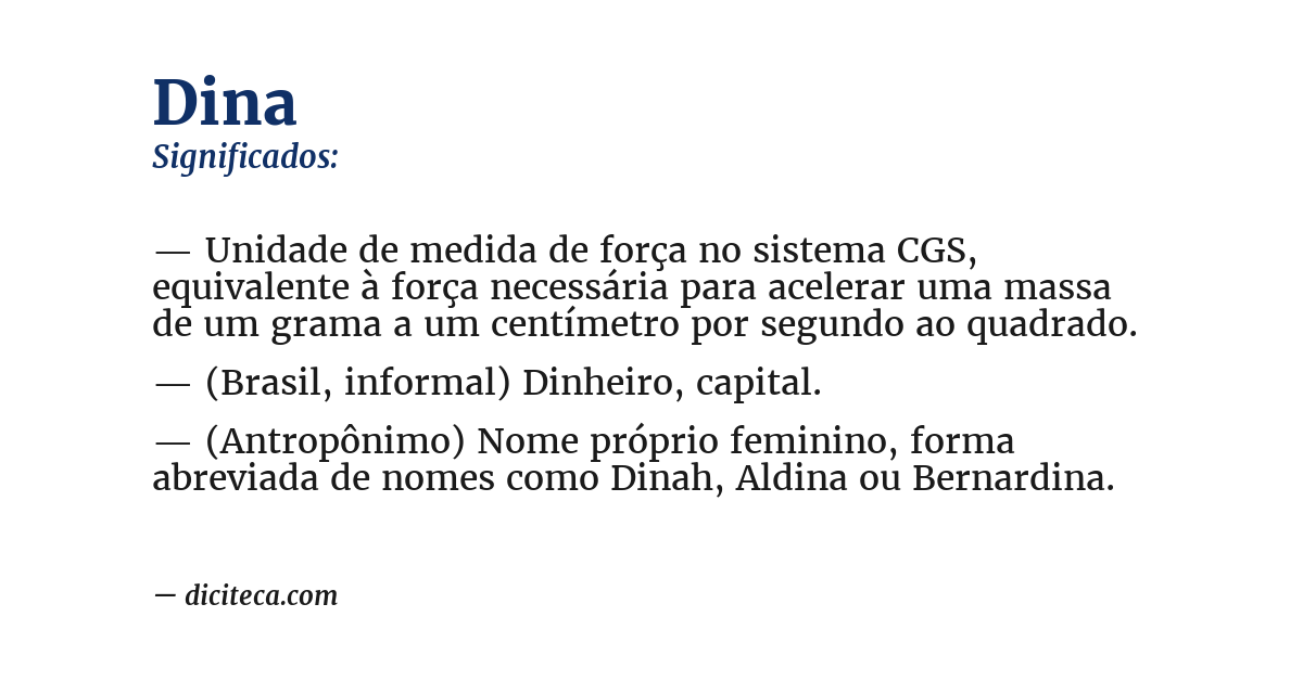 Significado de dina