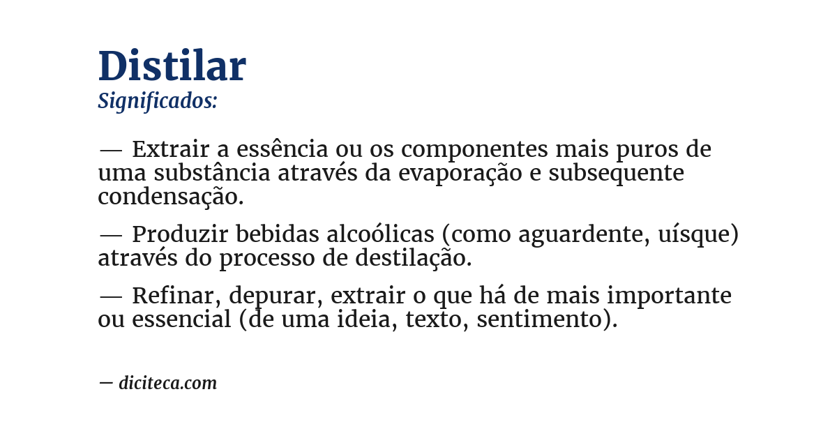 Significado de distilar