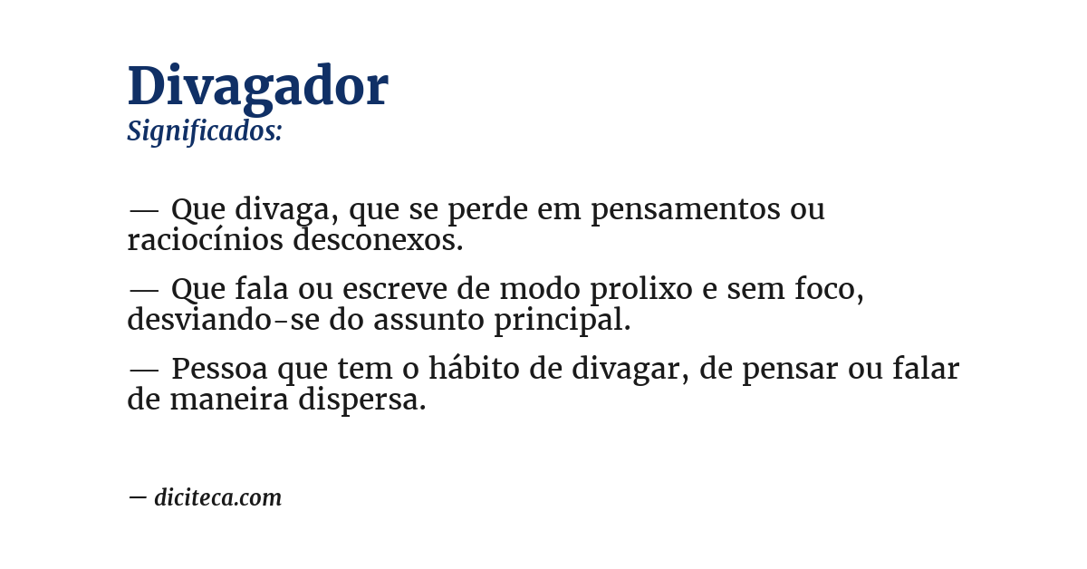 Significado de divagador