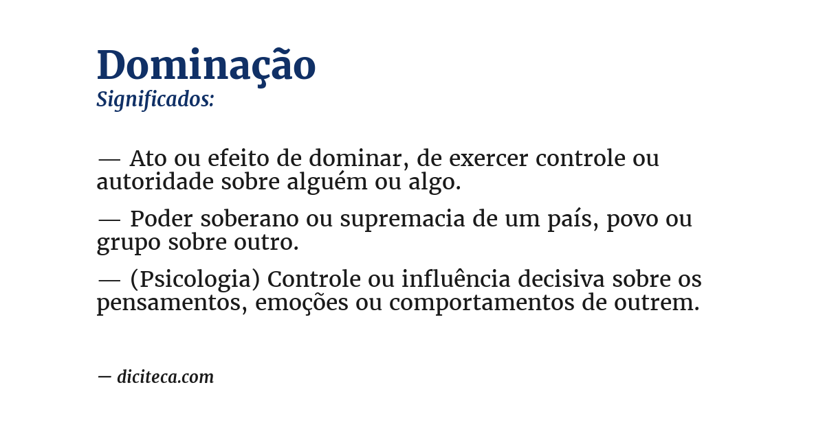 Significado de dominação