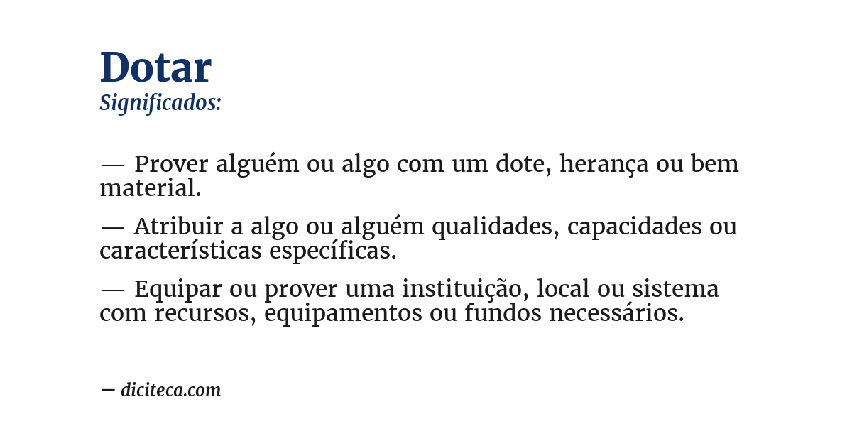 Significado de dotar