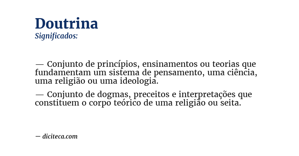Significado de doutrina