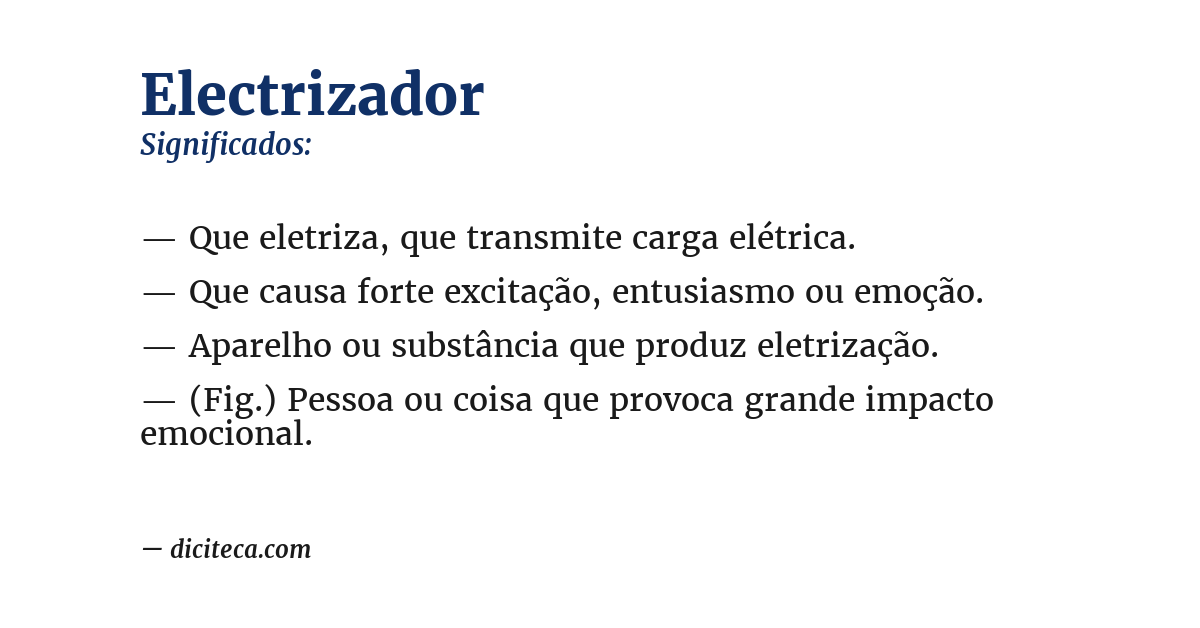 Significado de electrizador