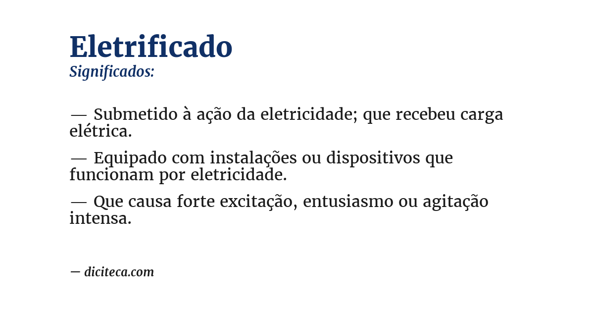 Significado de eletrificado