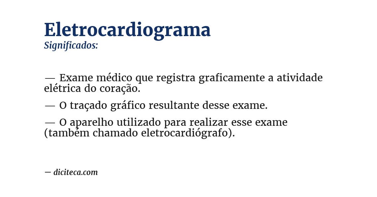 Significado de eletrocardiograma