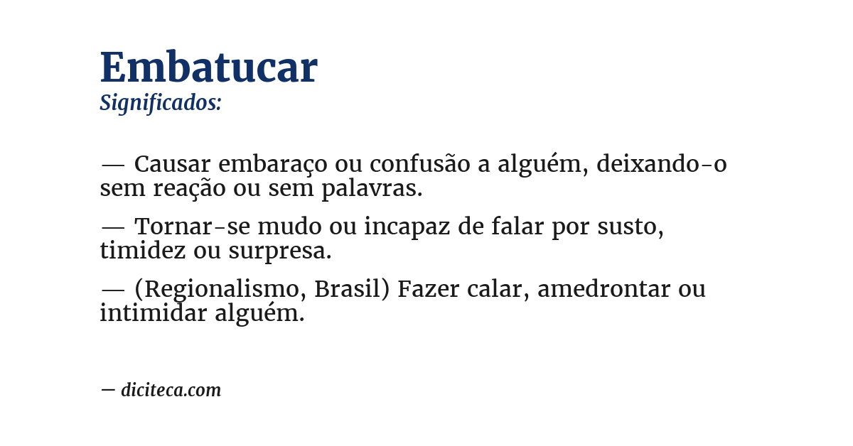 Significado de embatucar