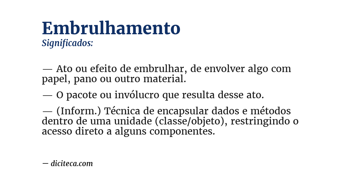 Significado de embrulhamento