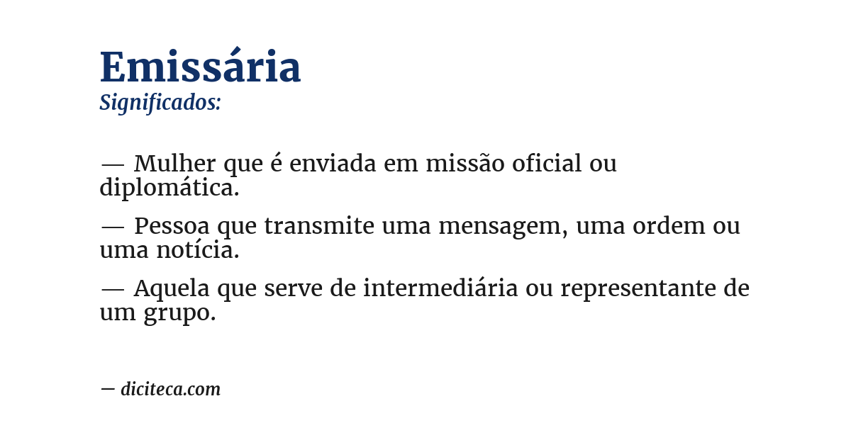 Significado de emissária
