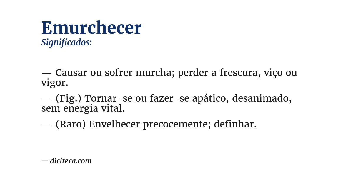 Significado de emurchecer