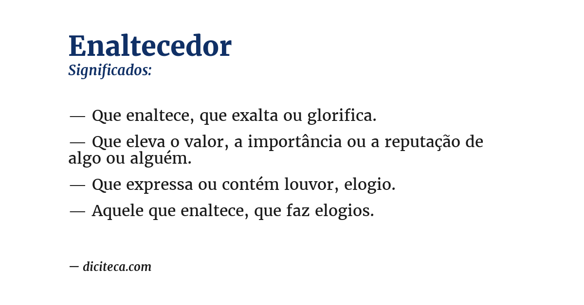 Significado de enaltecedor