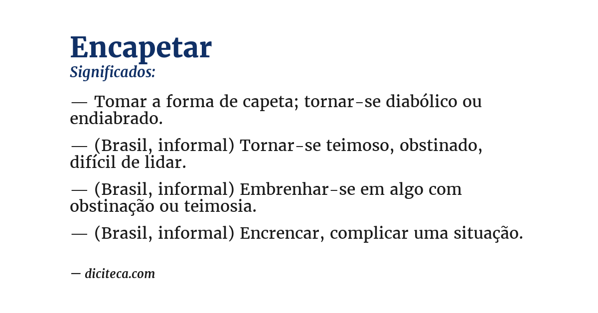 Significado de encapetar