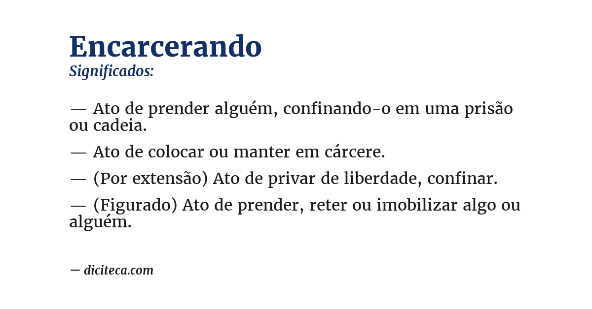 Significado de encarcerando