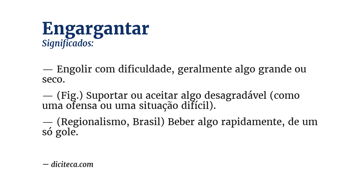 Significado de engargantar