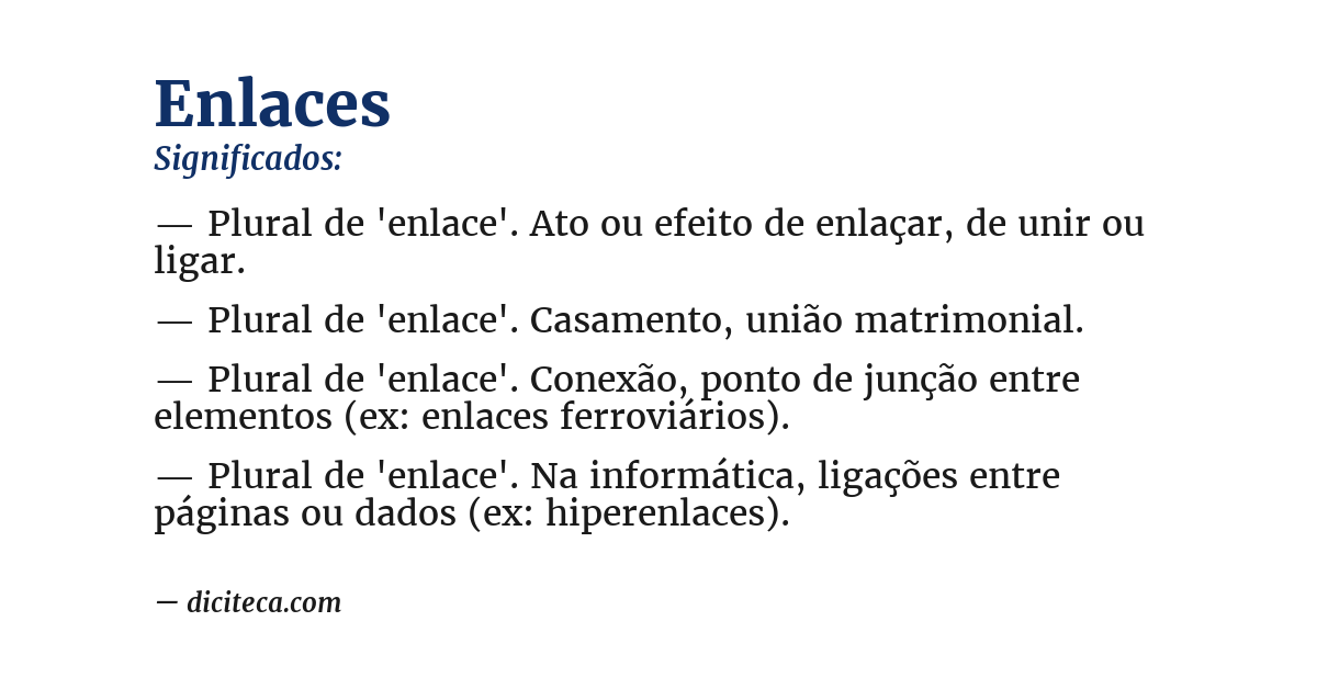 Significado de enlaces
