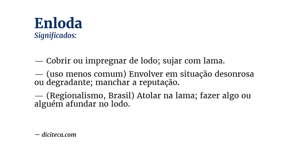 Significado de enloda