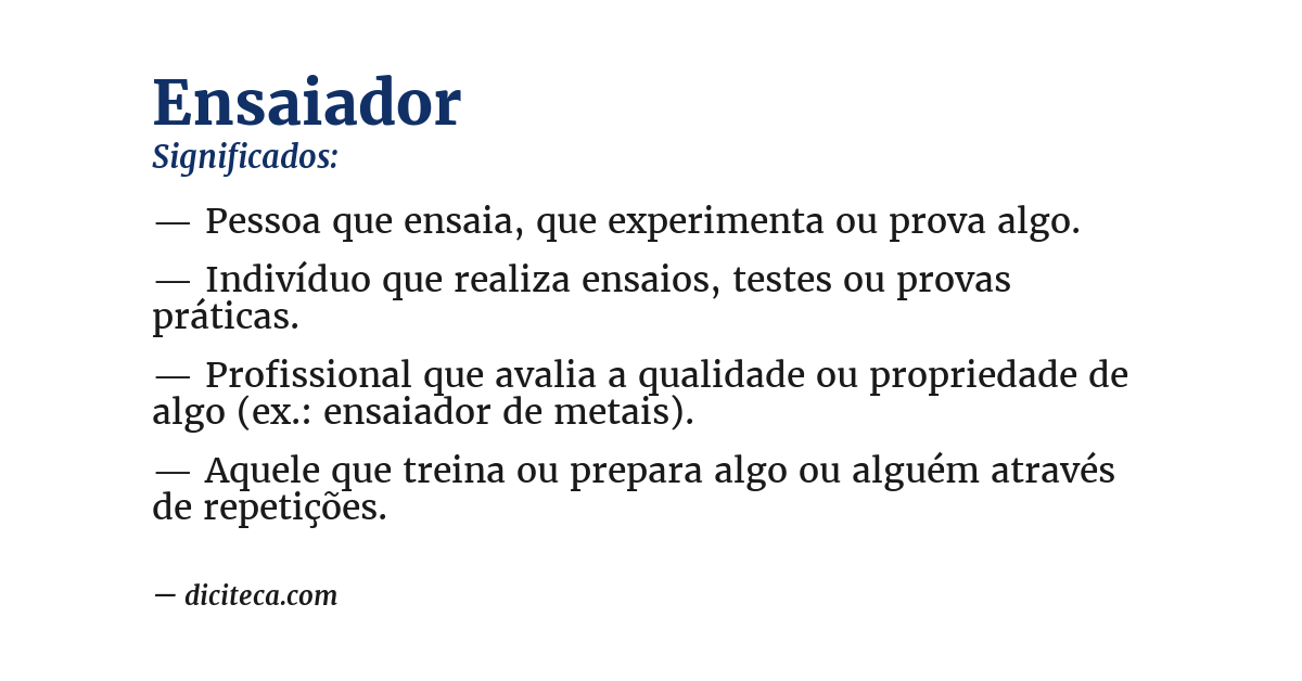 Significado de ensaiador