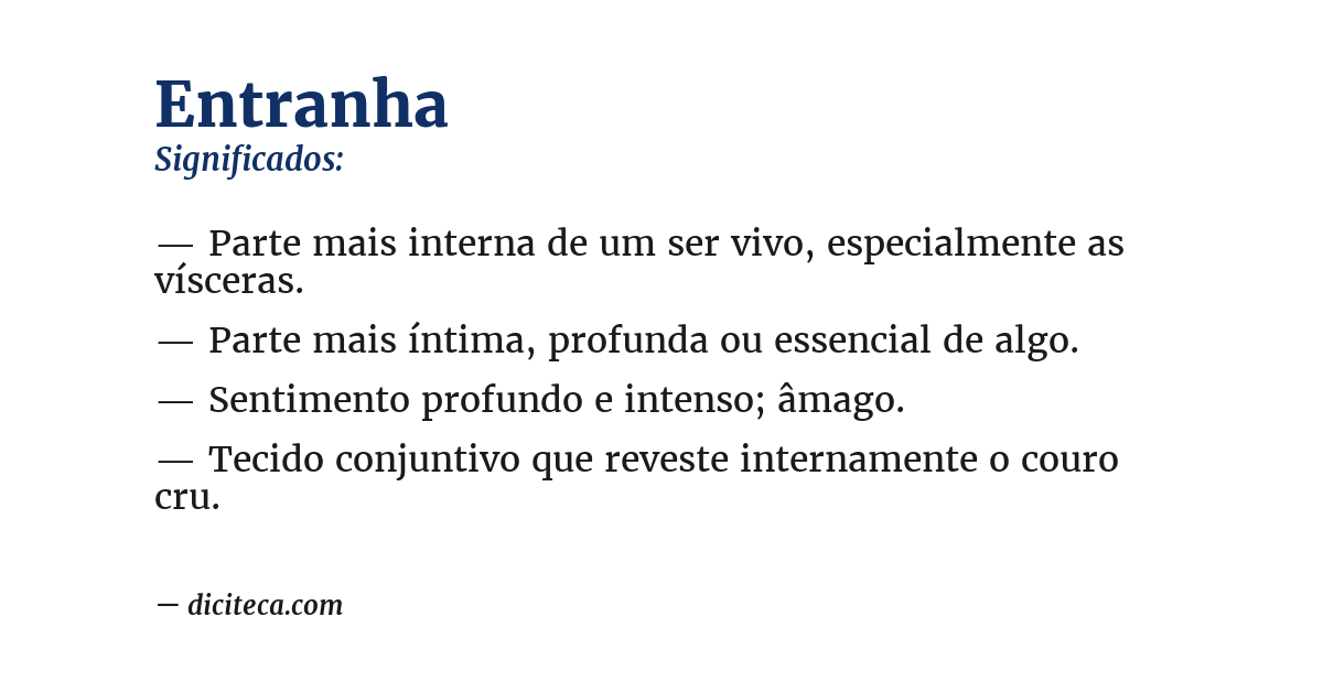 Significado de entranha