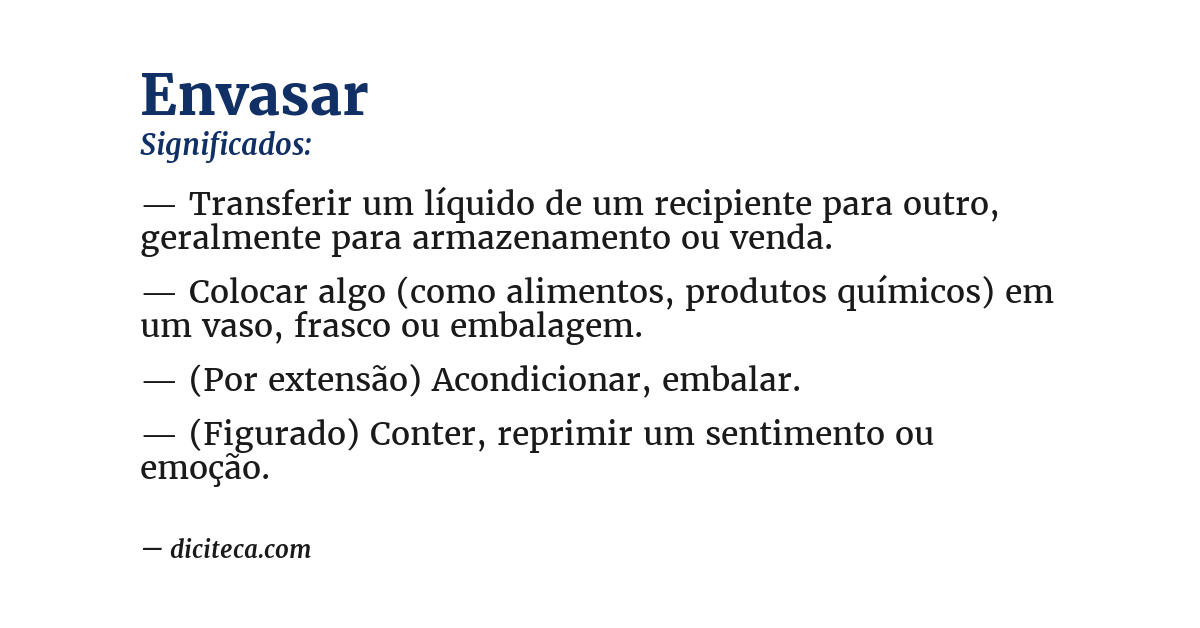 Significado de envasar