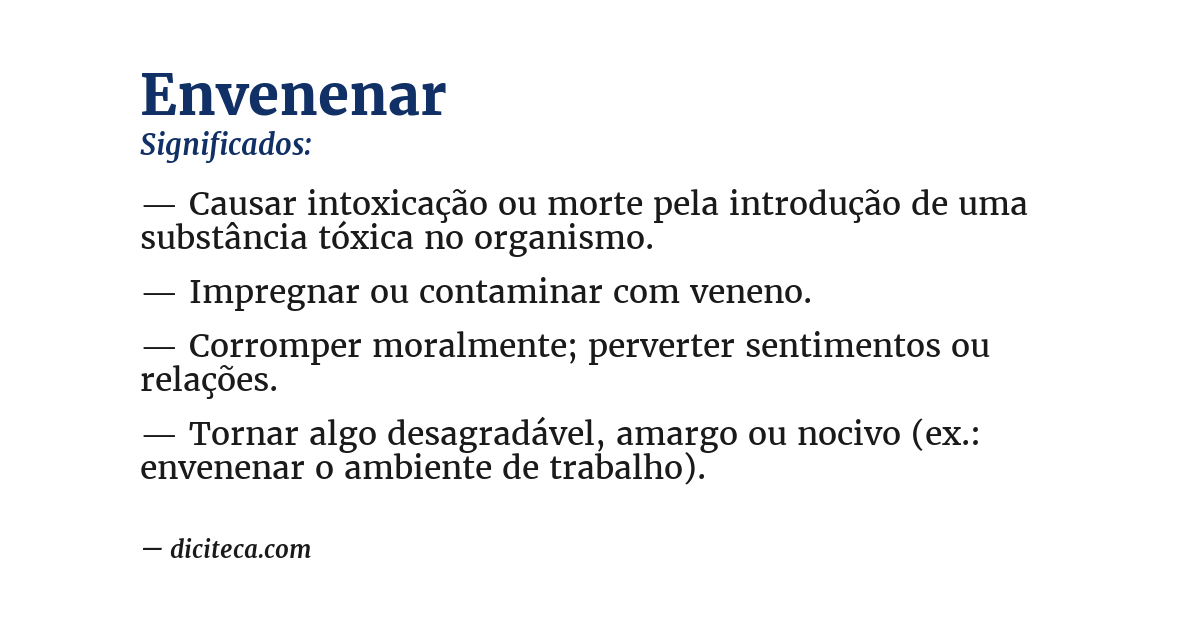 Significado de envenenar