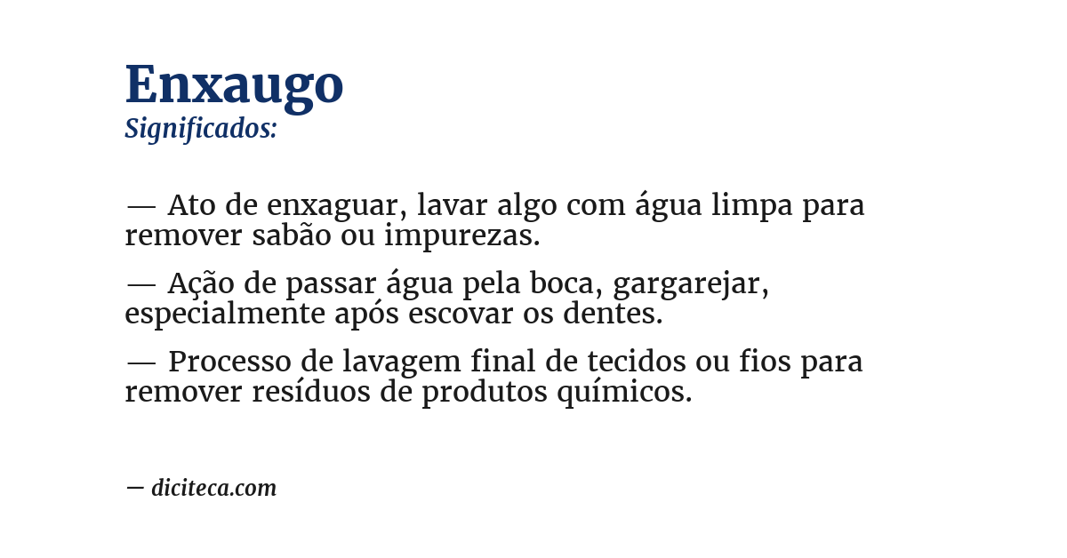 Significado de enxaugo